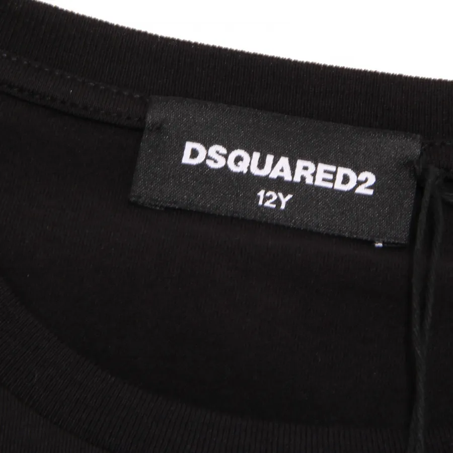 7025O maglia nera bimba DSQUARED2 cotone  maglie t-shirts kids