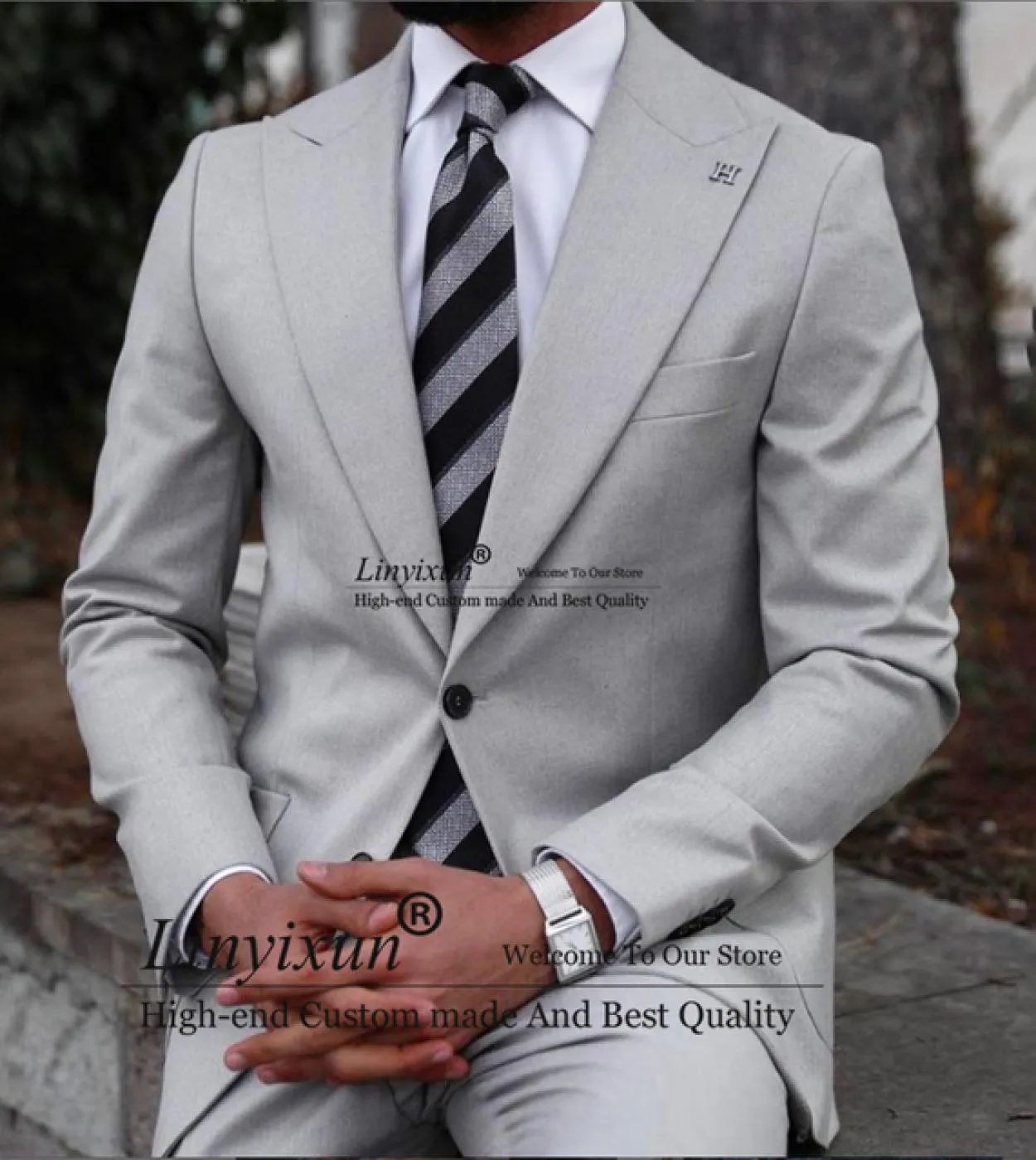 Abiti classici grigi da uomo con risvolto a punta formale da ufficio blazer da sposa sposo smoking 2 pezzi giacca pantaloni Cost