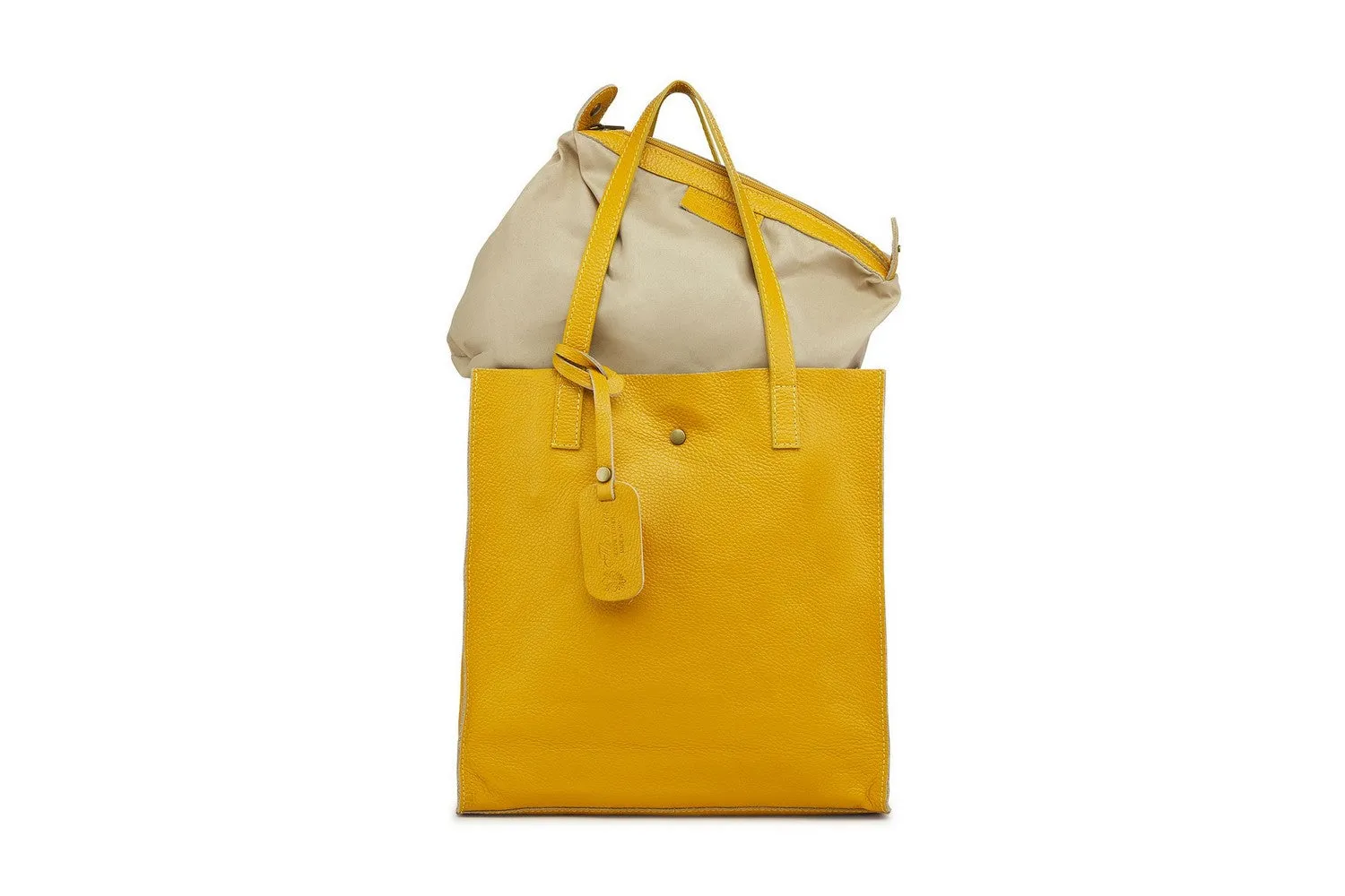 Borse Donna colore Giallo in pelle Made in Italy