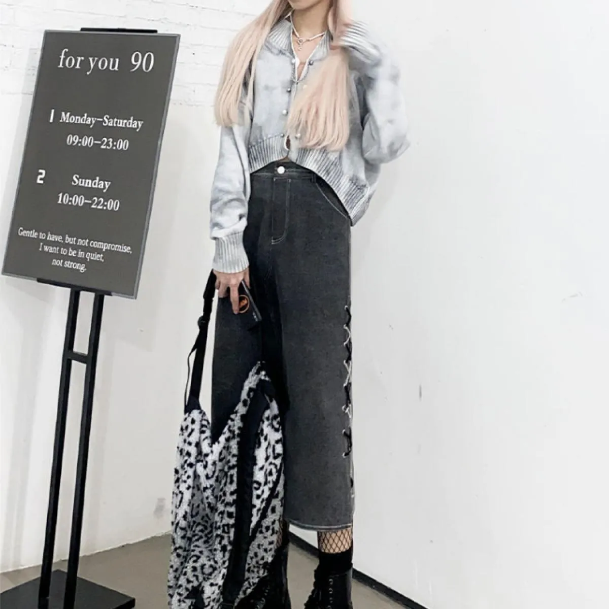 Gonne Donna Design vintage spacco laterale a metà polpaccio Primavera nuovo stile di arrivo Tutti abbinati a vita alta Fasciatur