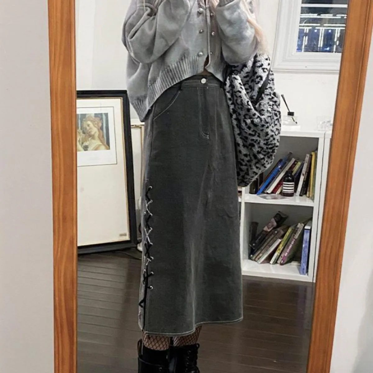 Gonne Donna Design vintage spacco laterale a metà polpaccio Primavera nuovo stile di arrivo Tutti abbinati a vita alta Fasciatur