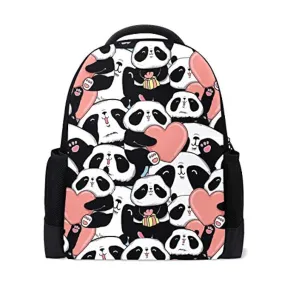 Panda Cuore Viaggio Portatile Zaino Scuola Libro Borsa San Animale Bianco Orso Casale Zaino Outdoor Business Escursionismo Zaini