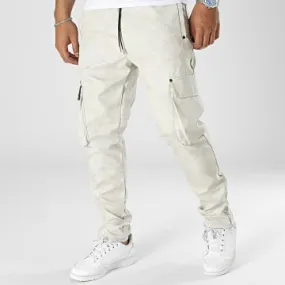 Pantaloni cargo mimetici beige