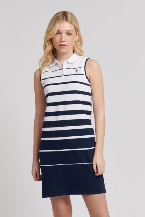 U.S. Polo Assn. Donna Blu - Abito a Senza maniche a righe